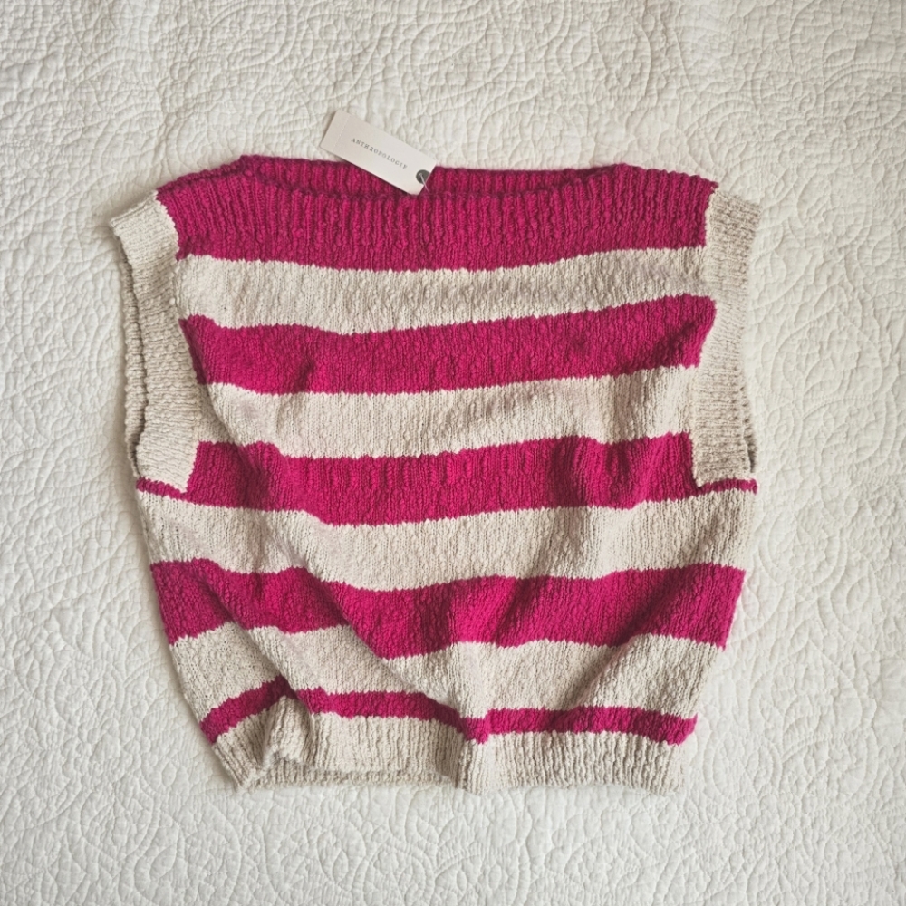 Anthropologie Boatneck Striped Knit Top, Size XS - Picture 1 of 6